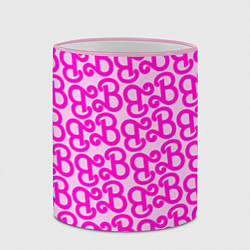 Кружка 3D Логотип Барби - буква B, цвет: 3D-розовый кант — фото 2