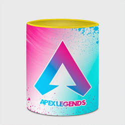 Кружка 3D Apex Legends neon gradient style, цвет: 3D-белый + желтый — фото 2