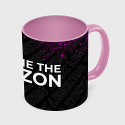Кружка 3D Bring Me the Horizon rock legends: надпись и симво, цвет: 3D-белый + розовый