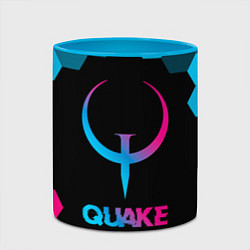 Кружка 3D Quake - neon gradient, цвет: 3D-белый + небесно-голубой — фото 2