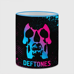 Кружка 3D Deftones - neon gradient, цвет: 3D-небесно-голубой кант — фото 2