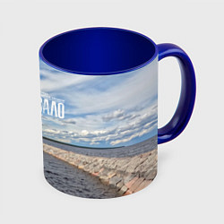 Кружка 3D Маяк на Ладоге, цвет: 3D-белый + синий