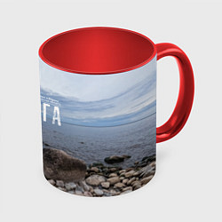Кружка 3D Ладожское озеро, цвет: 3D-белый + красный