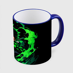 Кружка 3D Танджиро Комадо - чибби арт, цвет: 3D-синий кант