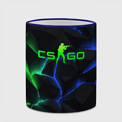 Кружка 3D CS GO green blue neon, цвет: 3D-синий кант — фото 2