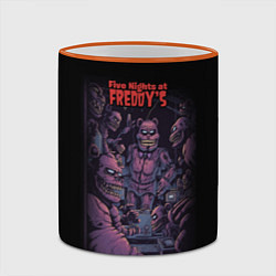 Кружка 3D Five Nights at Freddys poster, цвет: 3D-оранжевый кант — фото 2