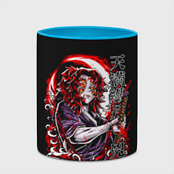 Кружка 3D Кокушибо первая луна - Клинок демонов, цвет: 3D-белый + небесно-голубой — фото 2