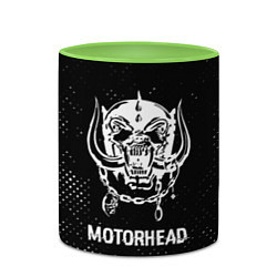 Кружка 3D Motorhead glitch на темном фоне, цвет: 3D-белый + светло-зеленый — фото 2