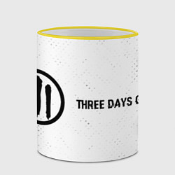Кружка 3D Three Days Grace glitch на светлом фоне: надпись и, цвет: 3D-желтый кант — фото 2