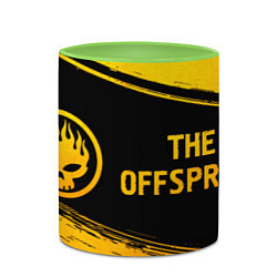 Кружка 3D The Offspring - gold gradient: надпись и символ, цвет: 3D-белый + светло-зеленый — фото 2