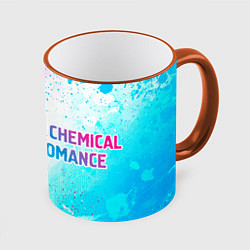 Кружка 3D My Chemical Romance neon gradient style: надпись и, цвет: 3D-оранжевый кант