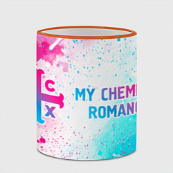 Кружка 3D My Chemical Romance neon gradient style: надпись и, цвет: 3D-оранжевый кант — фото 2