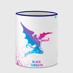Кружка 3D Black Sabbath neon gradient style, цвет: 3D-синий кант — фото 2