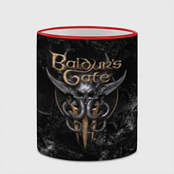 Кружка 3D Baldurs Gate 3 dark logo, цвет: 3D-красный кант — фото 2