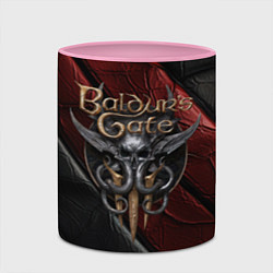 Кружка 3D Baldurs Gate 3 logo dark, цвет: 3D-белый + розовый — фото 2