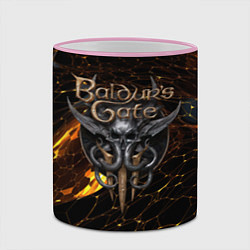 Кружка 3D Baldurs Gate 3 logo gold and black, цвет: 3D-розовый кант — фото 2