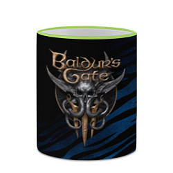 Кружка 3D Baldurs Gate 3 logo blue geometry, цвет: 3D-светло-зеленый кант — фото 2