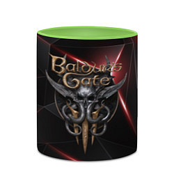 Кружка 3D Baldurs Gate 3 logo black red, цвет: 3D-белый + светло-зеленый — фото 2