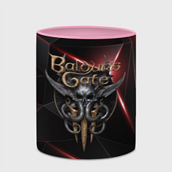 Кружка 3D Baldurs Gate 3 logo black red, цвет: 3D-белый + розовый — фото 2