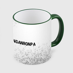 Кружка 3D Danganronpa glitch на светлом фоне: надпись и симв, цвет: 3D-зеленый кант