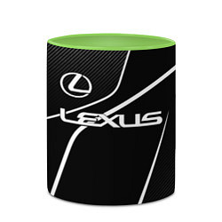 Кружка 3D Lexus - white line, цвет: 3D-белый + светло-зеленый — фото 2