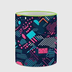 Кружка 3D Абстракция синяя паттерн, цвет: 3D-светло-зеленый кант — фото 2