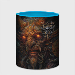 Кружка 3D Baldurs Gate 3 logo demon, цвет: 3D-белый + небесно-голубой — фото 2