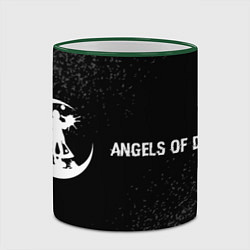 Кружка 3D Angels of Death glitch на темном фоне: надпись и с, цвет: 3D-зеленый кант — фото 2