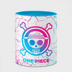 Кружка 3D One Piece neon gradient style, цвет: 3D-белый + небесно-голубой — фото 2