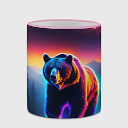 Кружка 3D Люминесцентный медведь гризли, цвет: 3D-розовый кант — фото 2