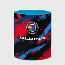 Кружка 3D Alpina - BMW colors, цвет: 3D-белый + небесно-голубой — фото 2