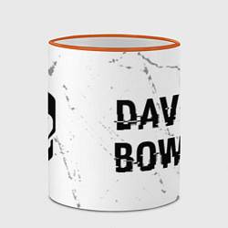 Кружка 3D David Bowie glitch на светлом фоне: надпись и симв, цвет: 3D-оранжевый кант — фото 2