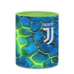 Кружка 3D Juventus blue green neon, цвет: 3D-белый + светло-зеленый — фото 2