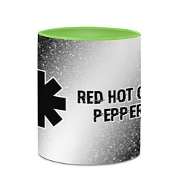 Кружка 3D Red Hot Chili Peppers glitch на светлом фоне: надп, цвет: 3D-белый + светло-зеленый — фото 2