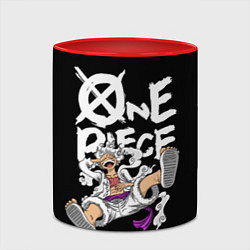 Кружка 3D One piece - gear 5 luffy, цвет: 3D-белый + красный — фото 2