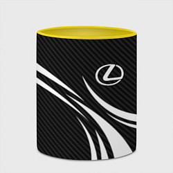 Кружка 3D Lexus - carbon line, цвет: 3D-белый + желтый — фото 2