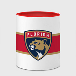 Кружка 3D Florida panthers - uniform - hockey, цвет: 3D-белый + красный — фото 2