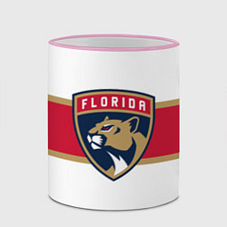 Кружка 3D Florida panthers - uniform - hockey, цвет: 3D-розовый кант — фото 2