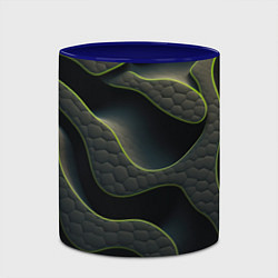 Кружка 3D Объемная темная текстура, цвет: 3D-белый + синий — фото 2