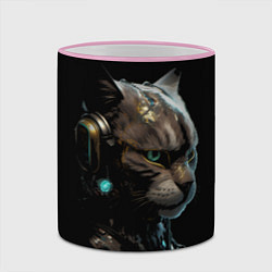 Кружка 3D Кибер кот, цвет: 3D-розовый кант — фото 2