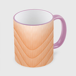 Кружка 3D Полосатый оранжевый градиент, цвет: 3D-розовый кант