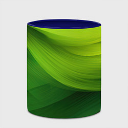 Кружка 3D Зеленая абстракция, цвет: 3D-белый + синий — фото 2