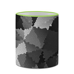 Кружка 3D Мозаичный узор в серых оттенках, цвет: 3D-светло-зеленый кант — фото 2