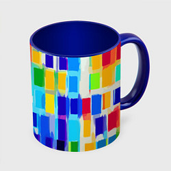 Кружка 3D Colorful strips - pop art - vogue, цвет: 3D-белый + синий
