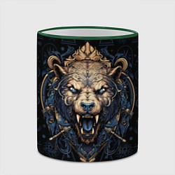 Кружка 3D Медведь викингов, цвет: 3D-зеленый кант — фото 2