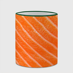 Кружка 3D Лососем сашими, цвет: 3D-зеленый кант — фото 2