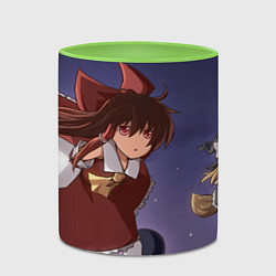 Кружка 3D Touhou Project Reimu Hakurei Marisa Kirisame, цвет: 3D-белый + светло-зеленый — фото 2