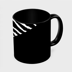 Кружка 3D Полосы зебры с черным, цвет: 3D-белый + черный