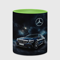 Кружка 3D Mercedes Benz galaxy, цвет: 3D-белый + светло-зеленый — фото 2