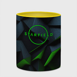 Кружка 3D Starfield black green logo, цвет: 3D-белый + желтый — фото 2
